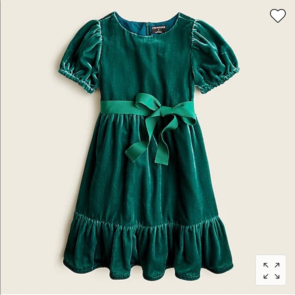 J.Crew Crewcuts Girls puff-sleeve velvet dress sz. 5